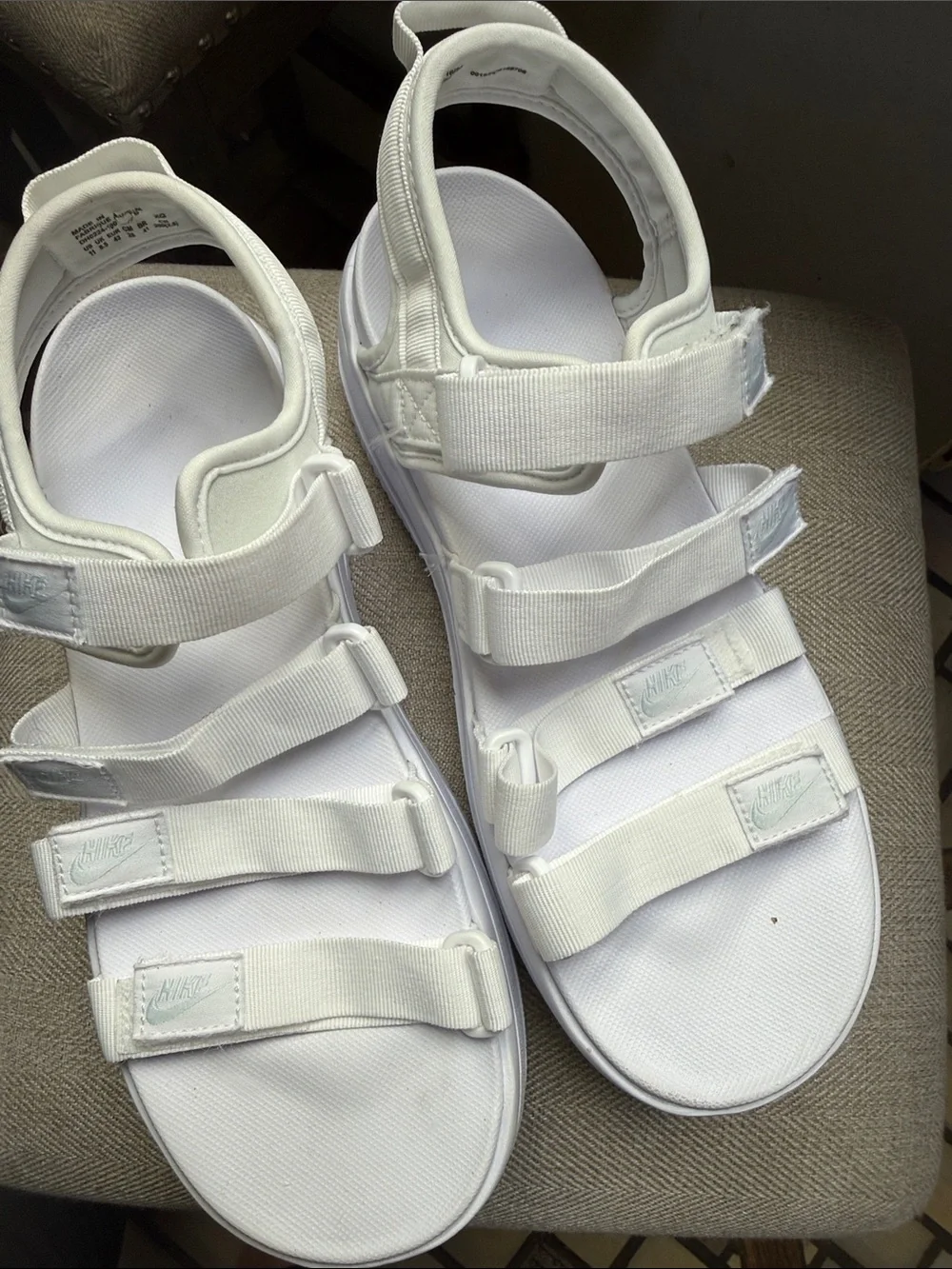 Nike White Triple-Strap Women's Sport Sandals